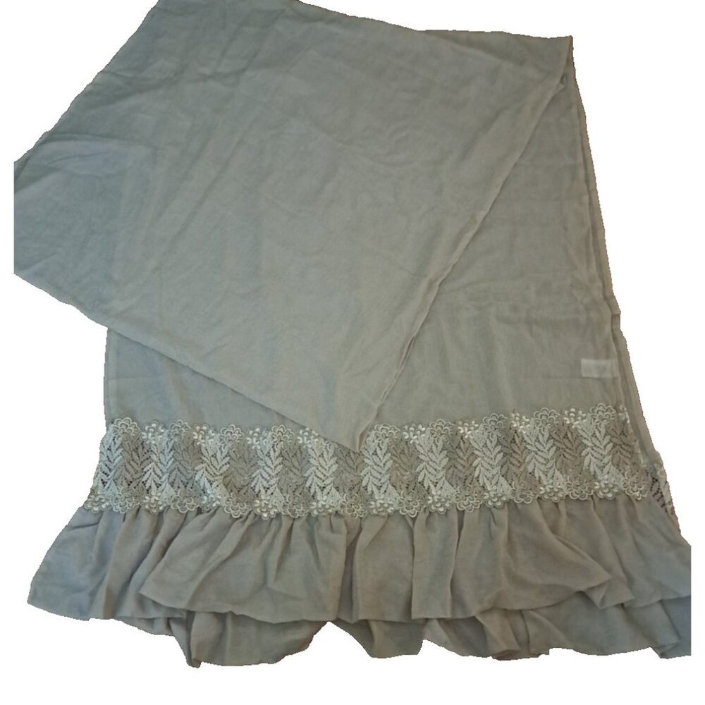 Peri Homeworks Curtain Swag Bodice Scarf Tiffany Beige 42x216 Extra Long Elegant